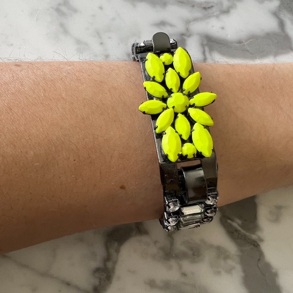 Neon Rhinestone Statement Cuff Bracelet - image 6